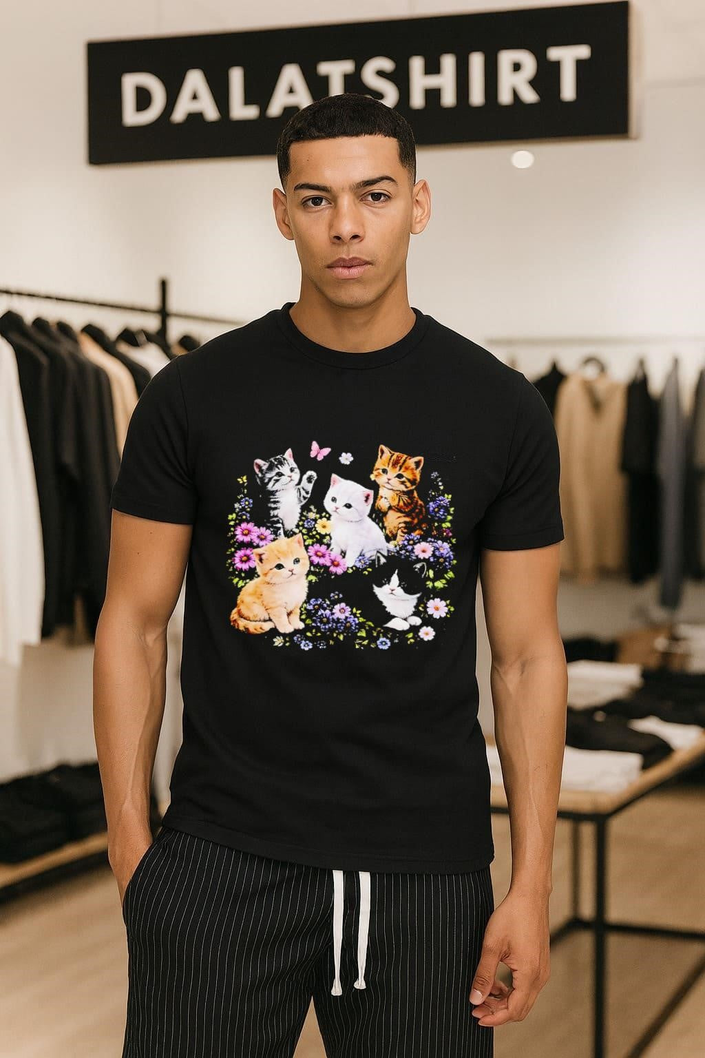 Floral Kittens Cottagecore cute cats shirt