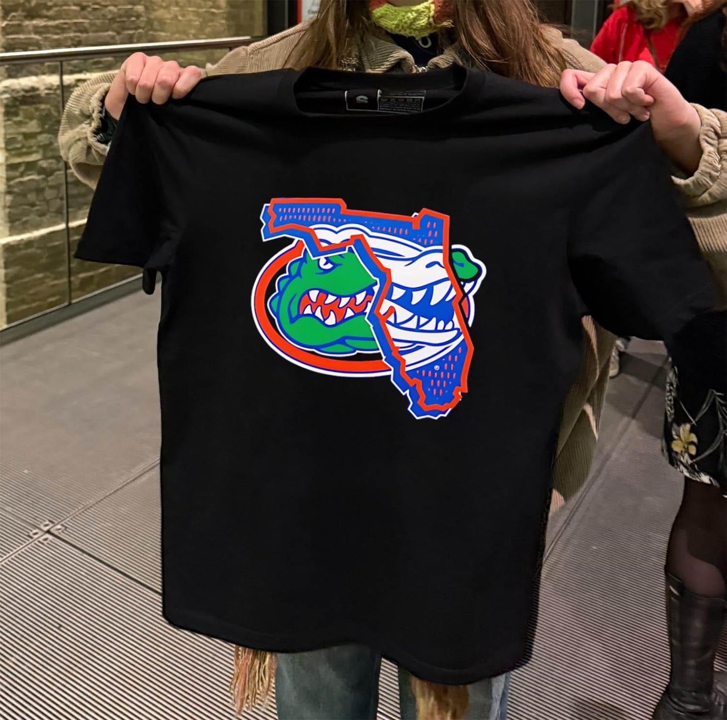 Florida Gators Gator Logo State Map Florida Outline shirt