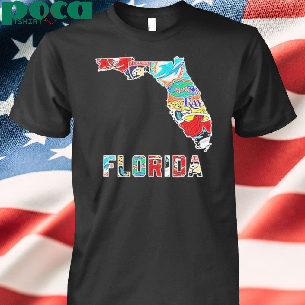 Florida Sports Team Map Logo Shirt