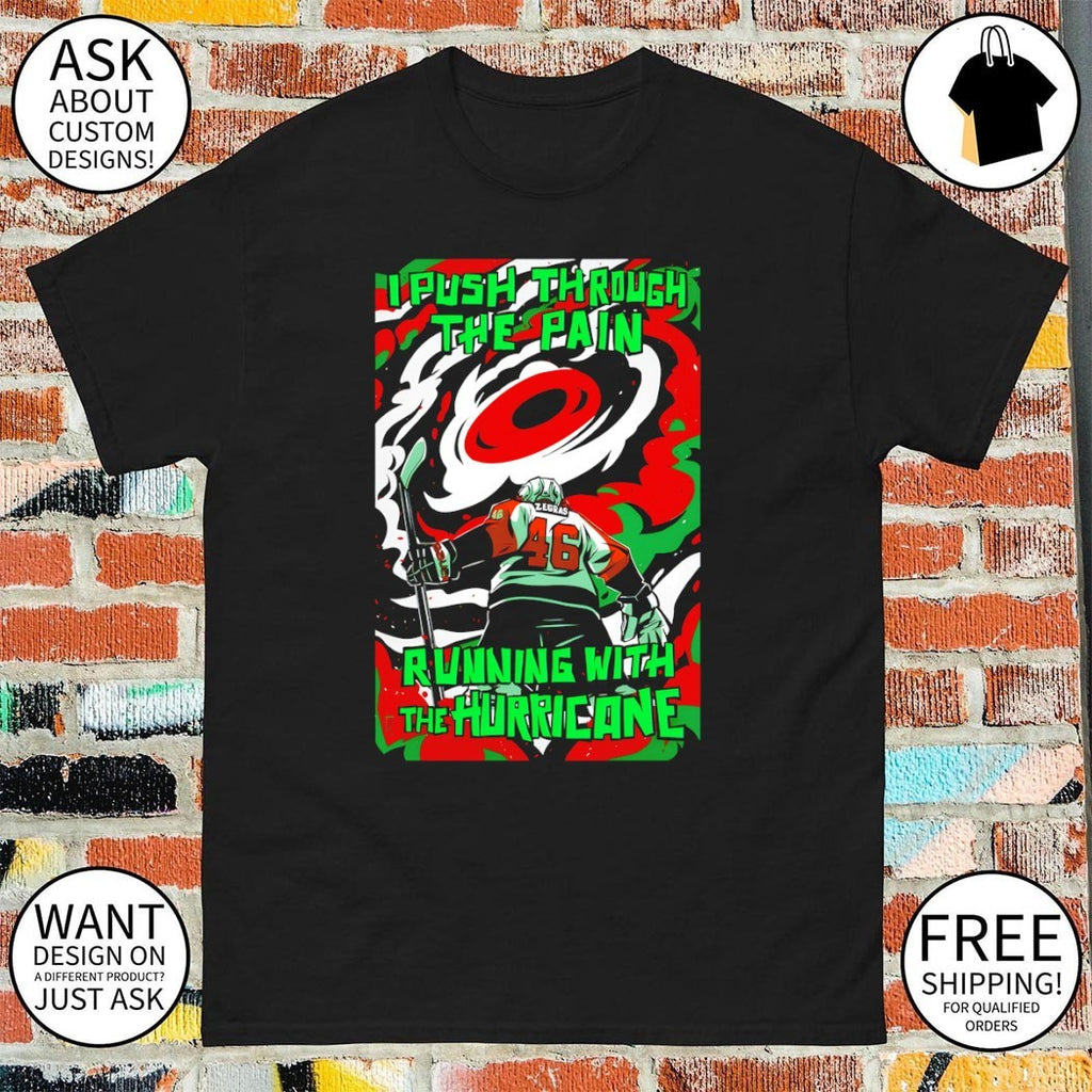 Flyers’ Zegras Carolina Hurricanes Hockey I push through the pain running with the hurricane shirt