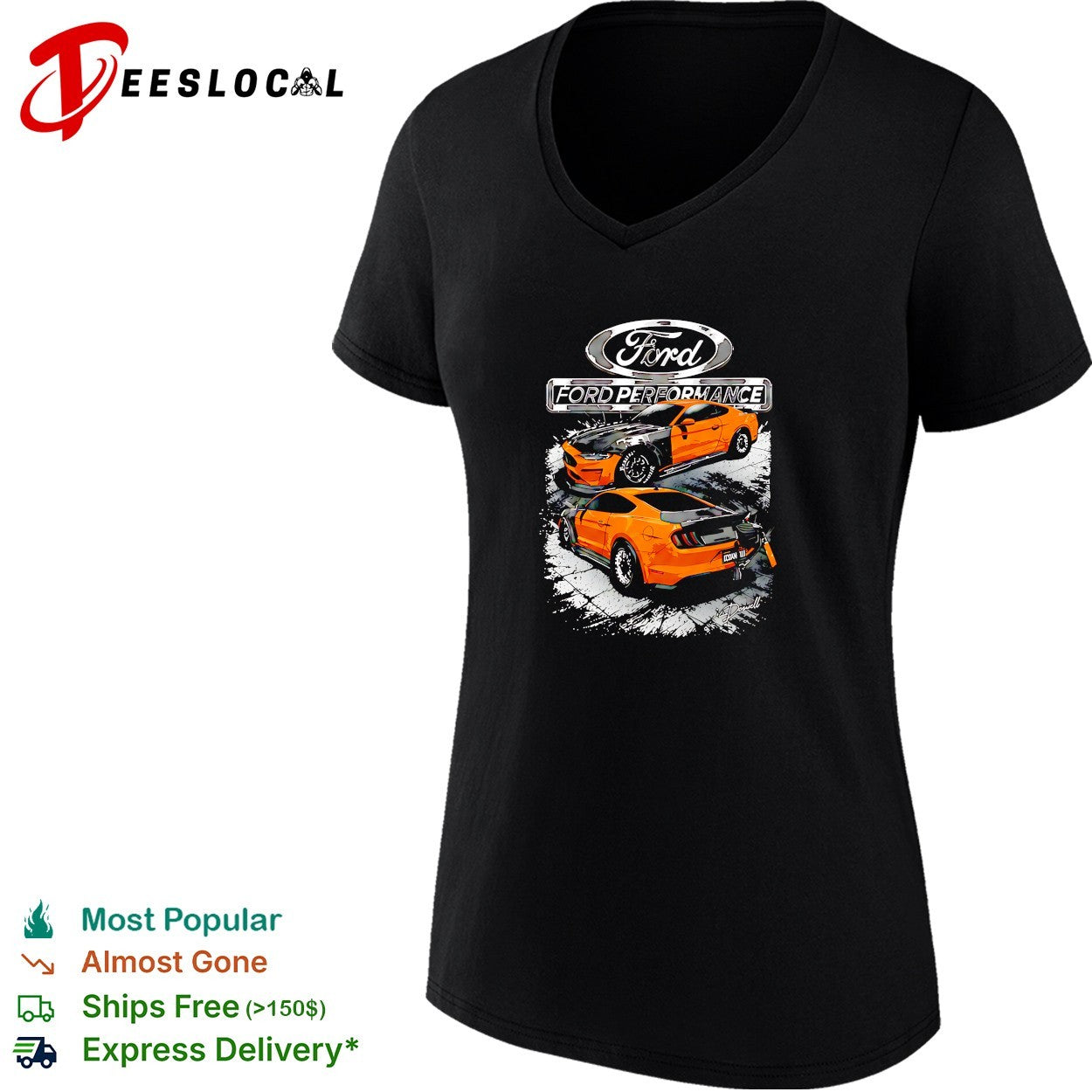 Ford performance mustang sports car racing shirt