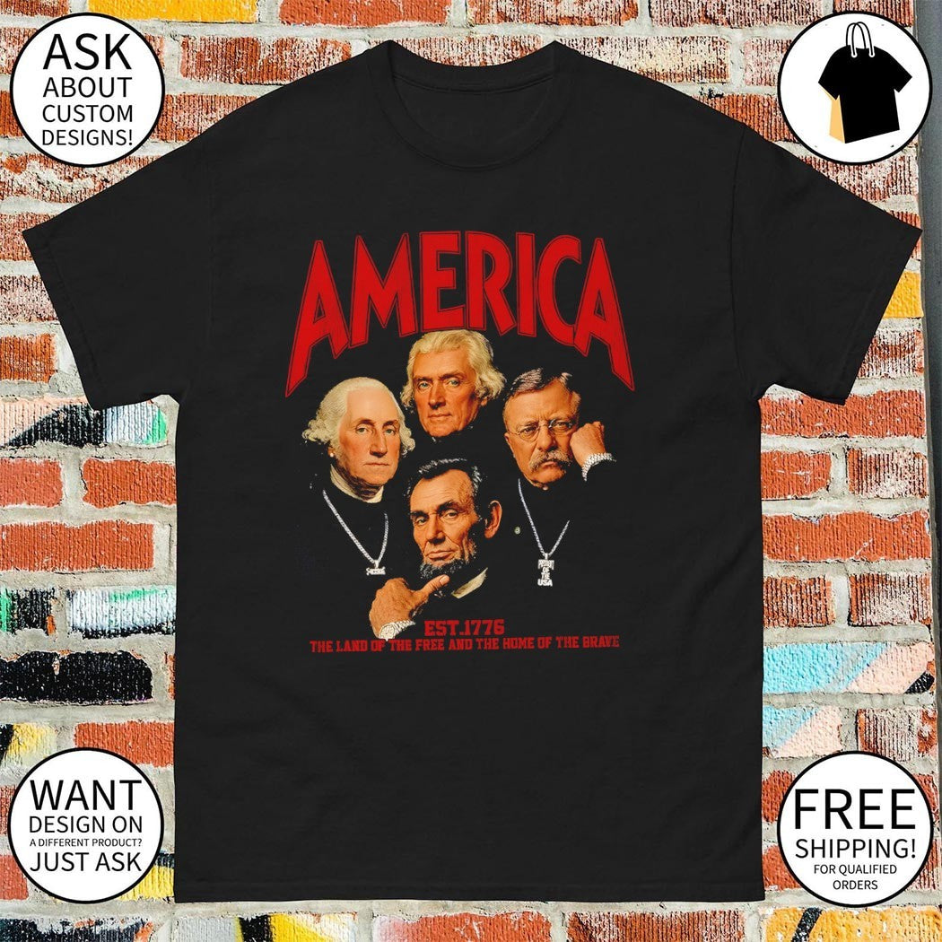 Four Presidents Washington Jefferson Roosevelt and Lincoln America 4th of July shirt
