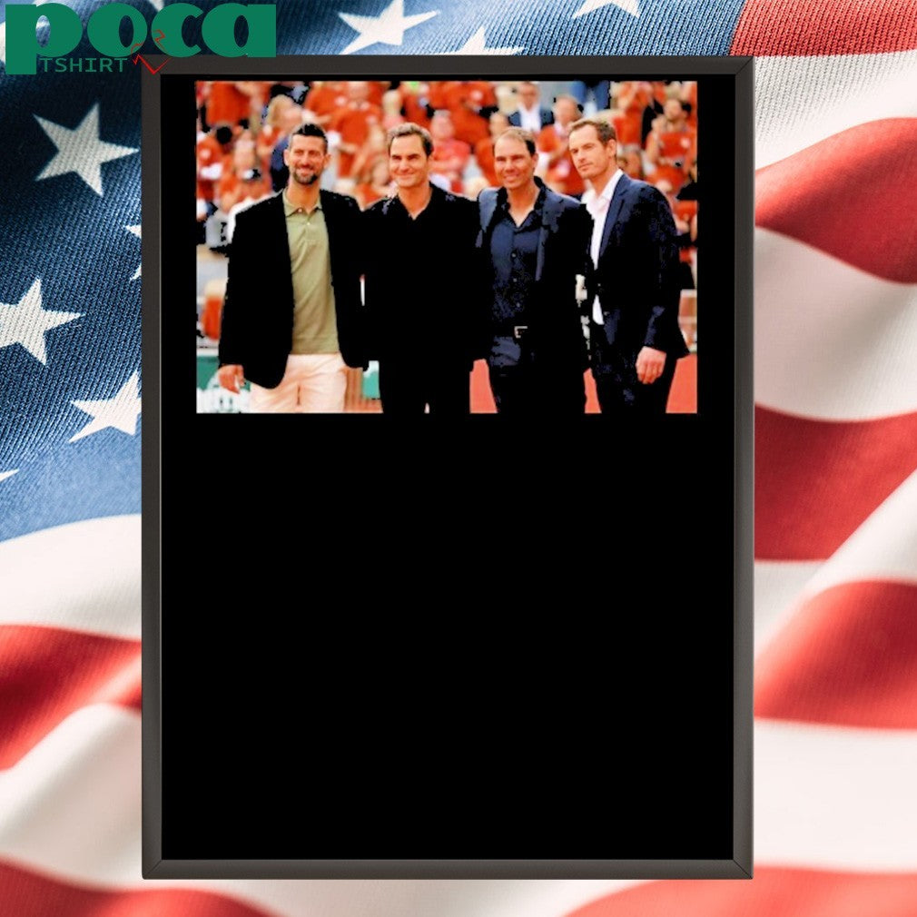 Four Tennis Legends Djokovic Federer Murray Nadal At Rafa Roland Garros Tribute Wall shirt