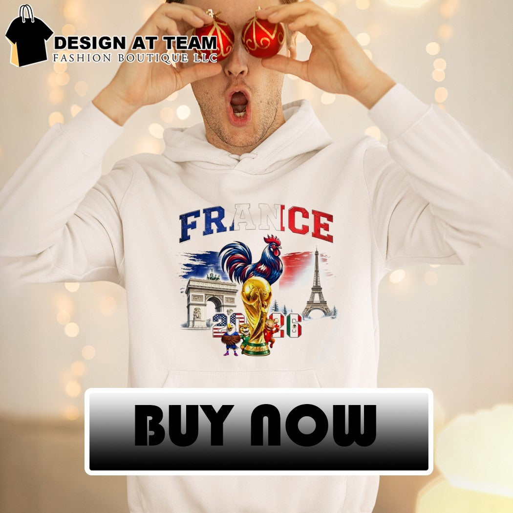 France Soccer Rooster Eiffel Tower Trophy Mascot 2026 World Cup Sport shirt
