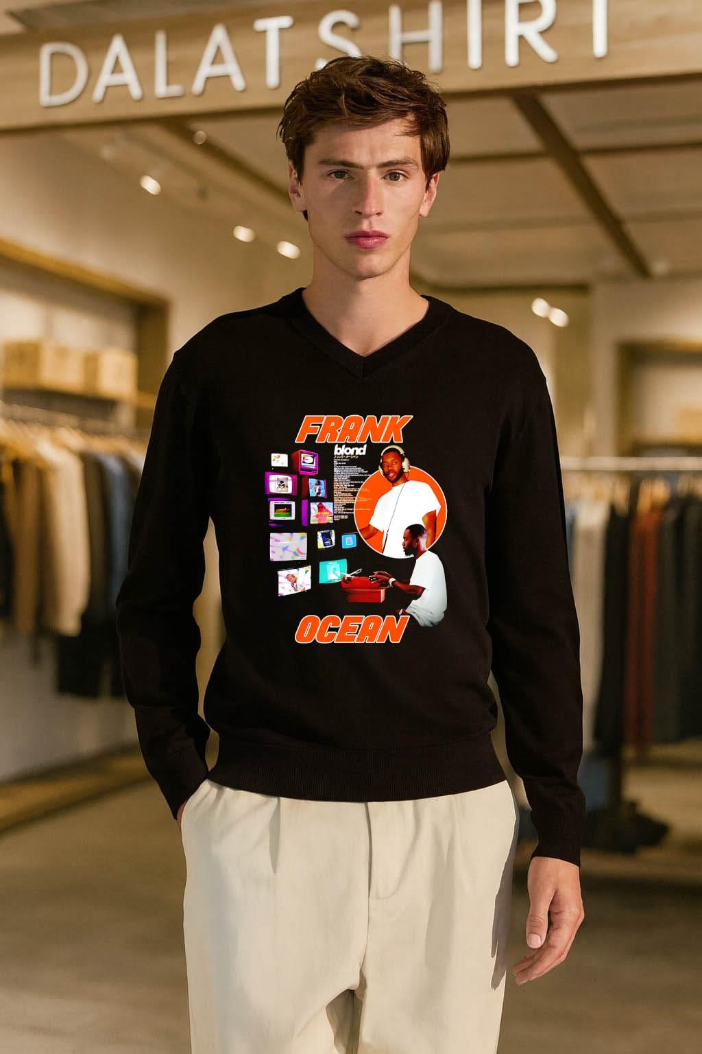 Frank Blond Ocean Vintage Music Monitors Typewriter shirt
