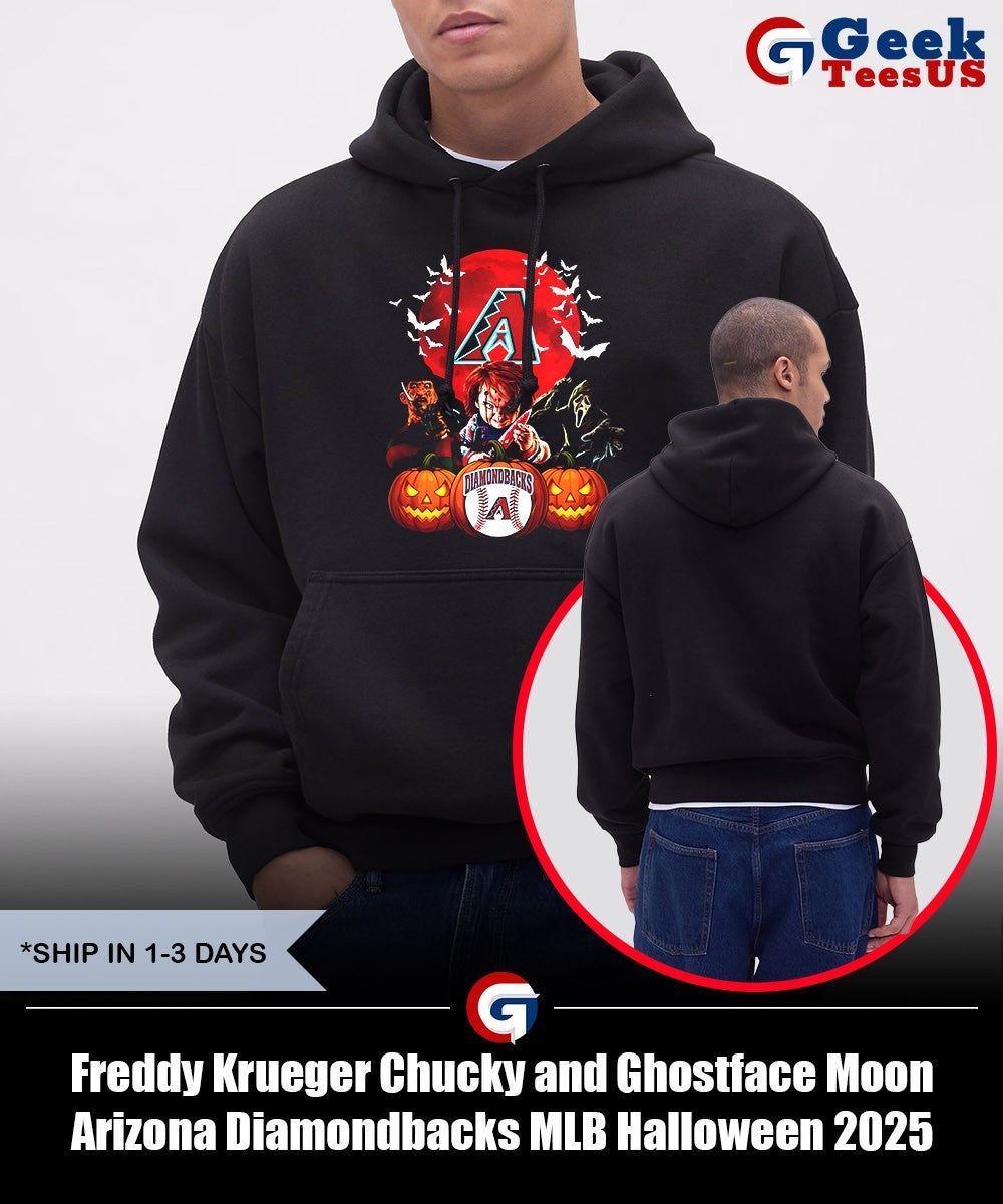 Freddy Krueger Chucky and Ghostface Moon Arizona Diamondbacks MLB Halloween 2025 shirt