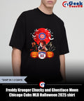 Freddy Krueger Chucky and Ghostface Moon Chicago Cubs MLB Halloween 2025 shirt