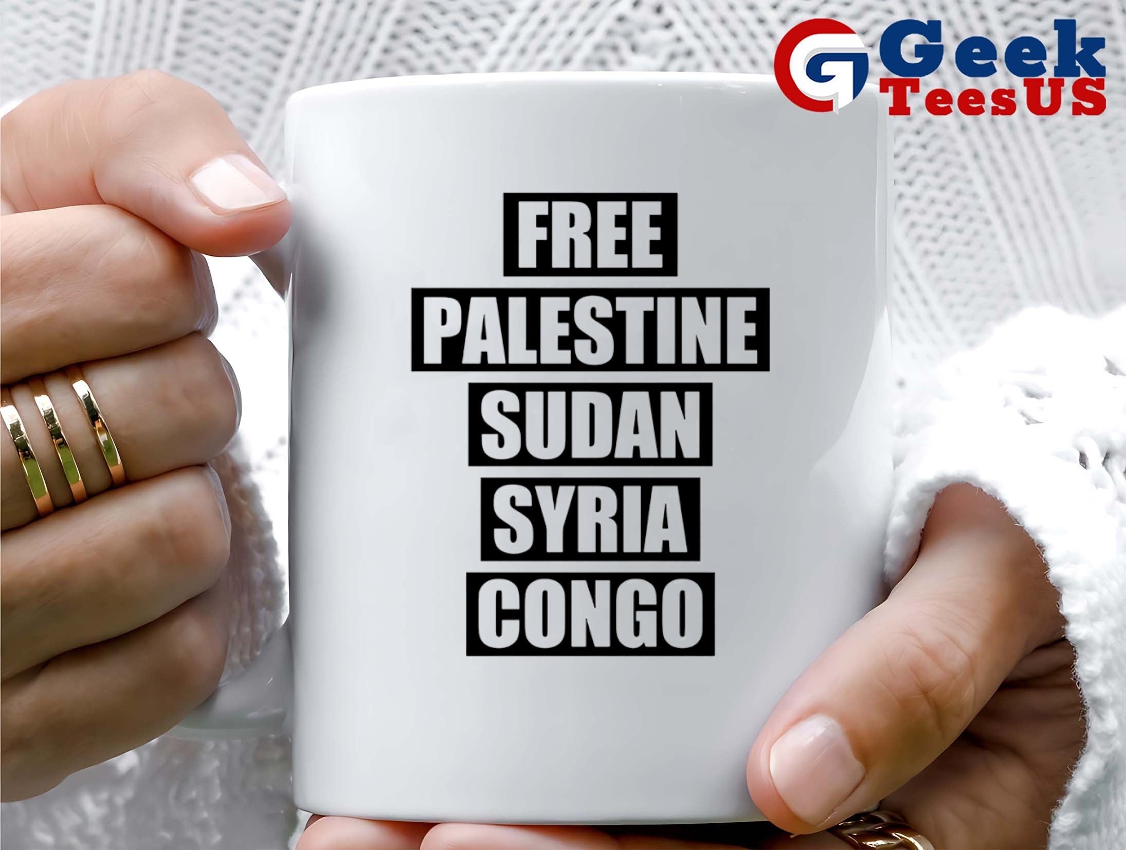 Free palestine Sudan Syria Congo T-shirt