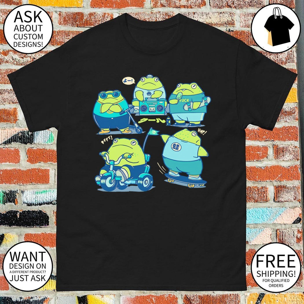 Frog kids doing kid things cool kids’ summer shirt