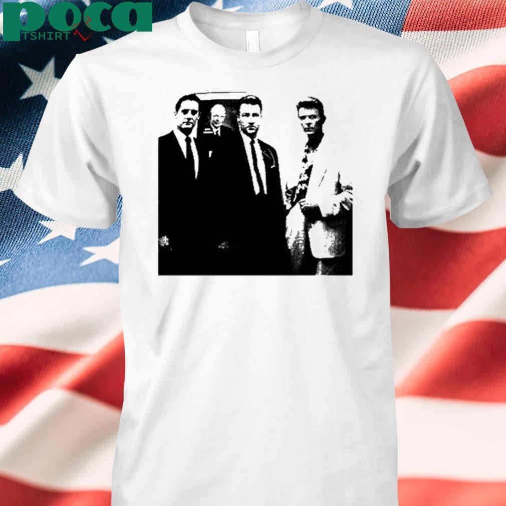 Fsgprints Blue Rose Fbi Agents David Lynch & David Bowie Tee Shirt