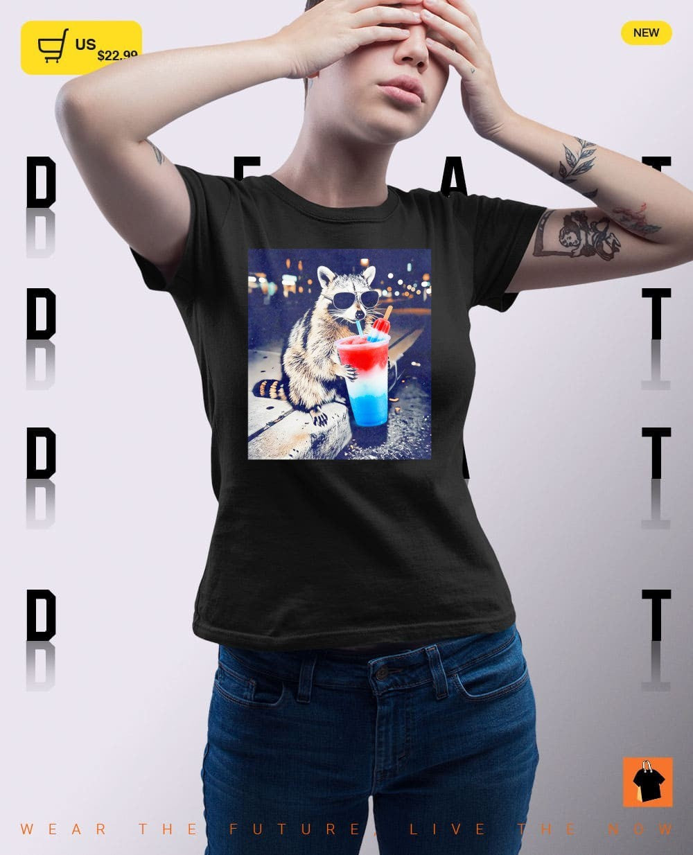 Funny American Meme 4th of July Raccoon Drinking Red White Blue Popsicle shirt