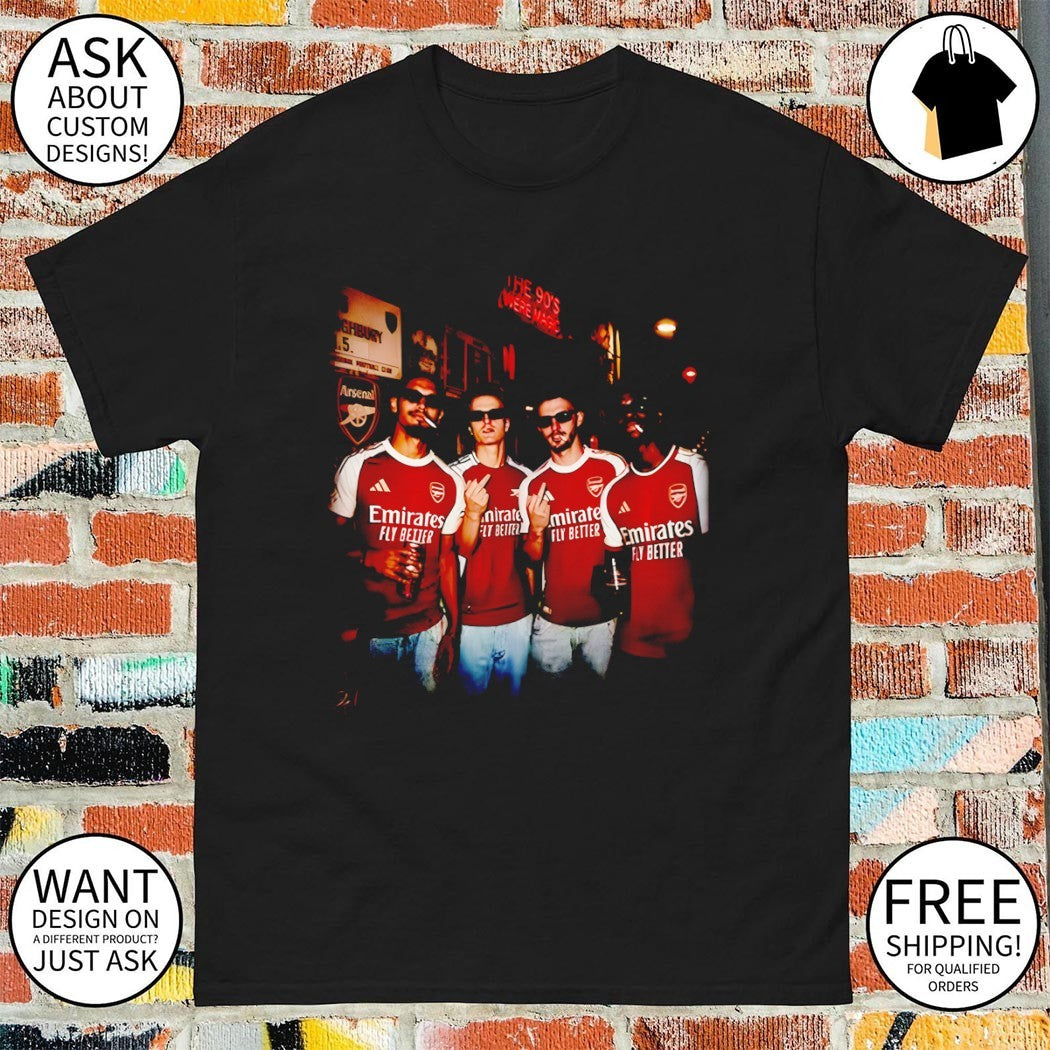 Funny Arsenal FC Saka Odegaard Martinelli middle finger 2026 shirt
