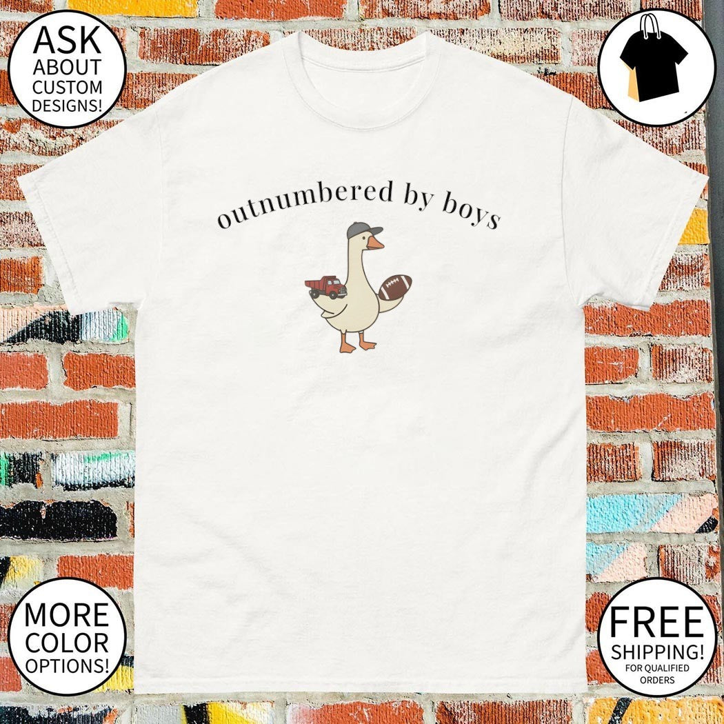 Funny Boy Mom Goose outnumbered by boys shirt