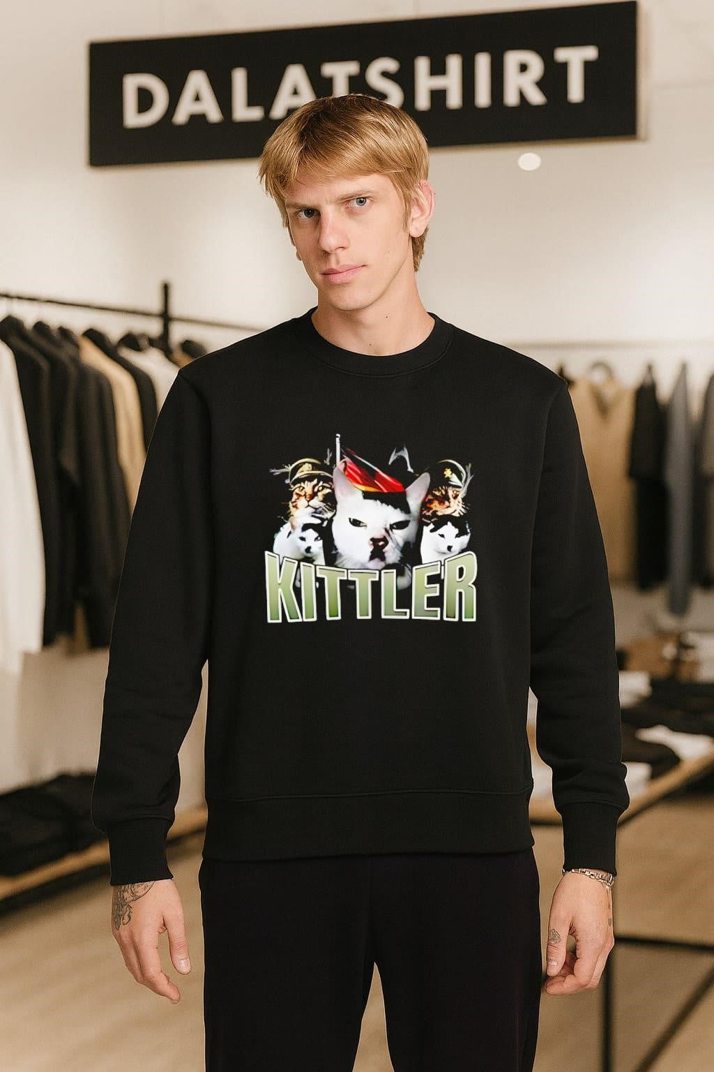 Funny Cat Meme German Military Uniform Parody Graphic shirt