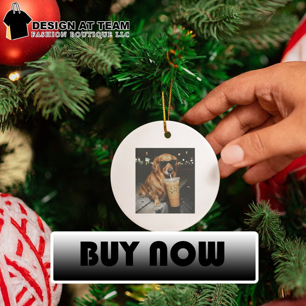 Funny Golden Retriever Drinking Iced Coffee shirt