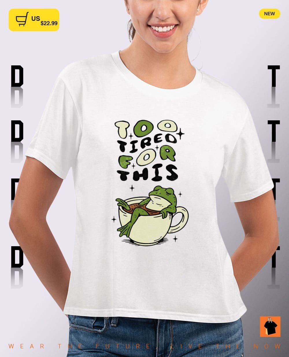 Funny frog too tired for this meme shirt