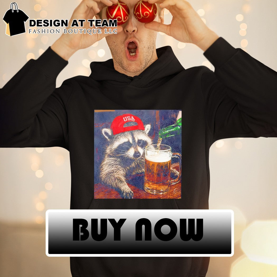 Funny raccoon beer Patriotic USA 4th Of July 2026 shirt