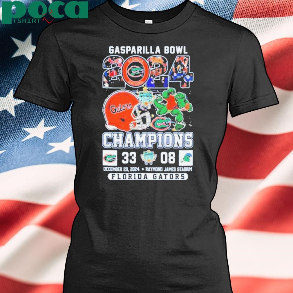 Gasparilla Bowl Champions 2024 Florida Gators Helmet Mascot T Shirts