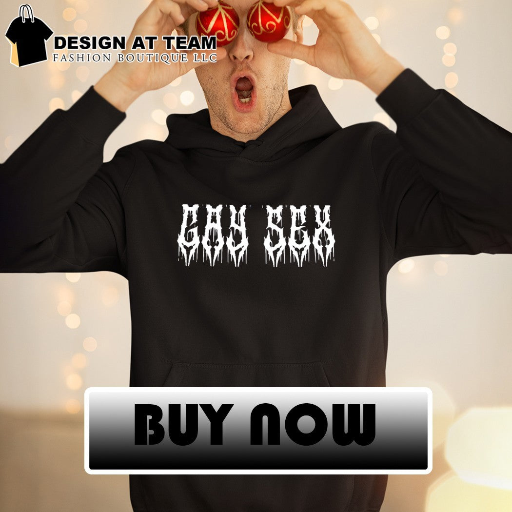 Gay sex LGBT metal text shirt