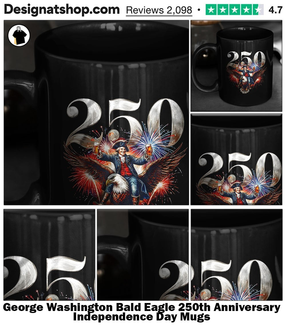 George Washington Bald Eagle 250th Anniversary Independence Day shirt