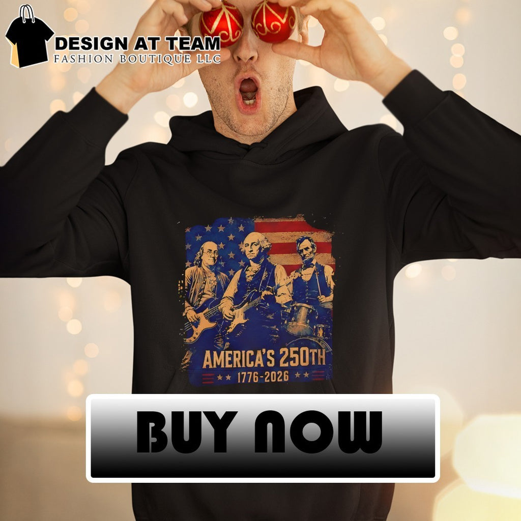 George Washington Benjamin Franklin Abraham Lincoln Founding Fathers Rock Band America 250th 1776-2026 shirt