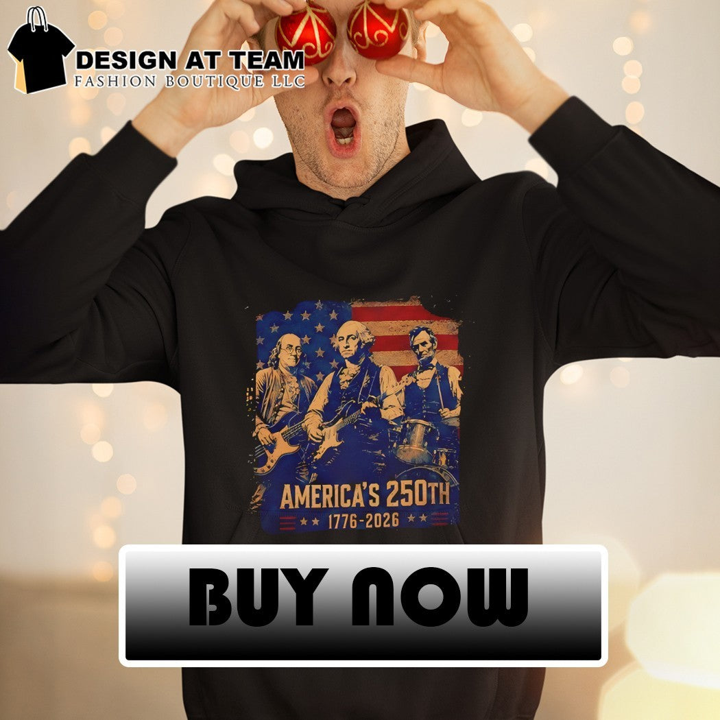 George Washington Benjamin Franklin Abraham Lincoln Founding Fathers Rock Band America 250th 1776-2026 shirt