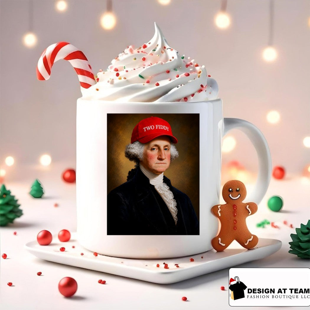 George Washington President America hat with Two Fiddy shirt