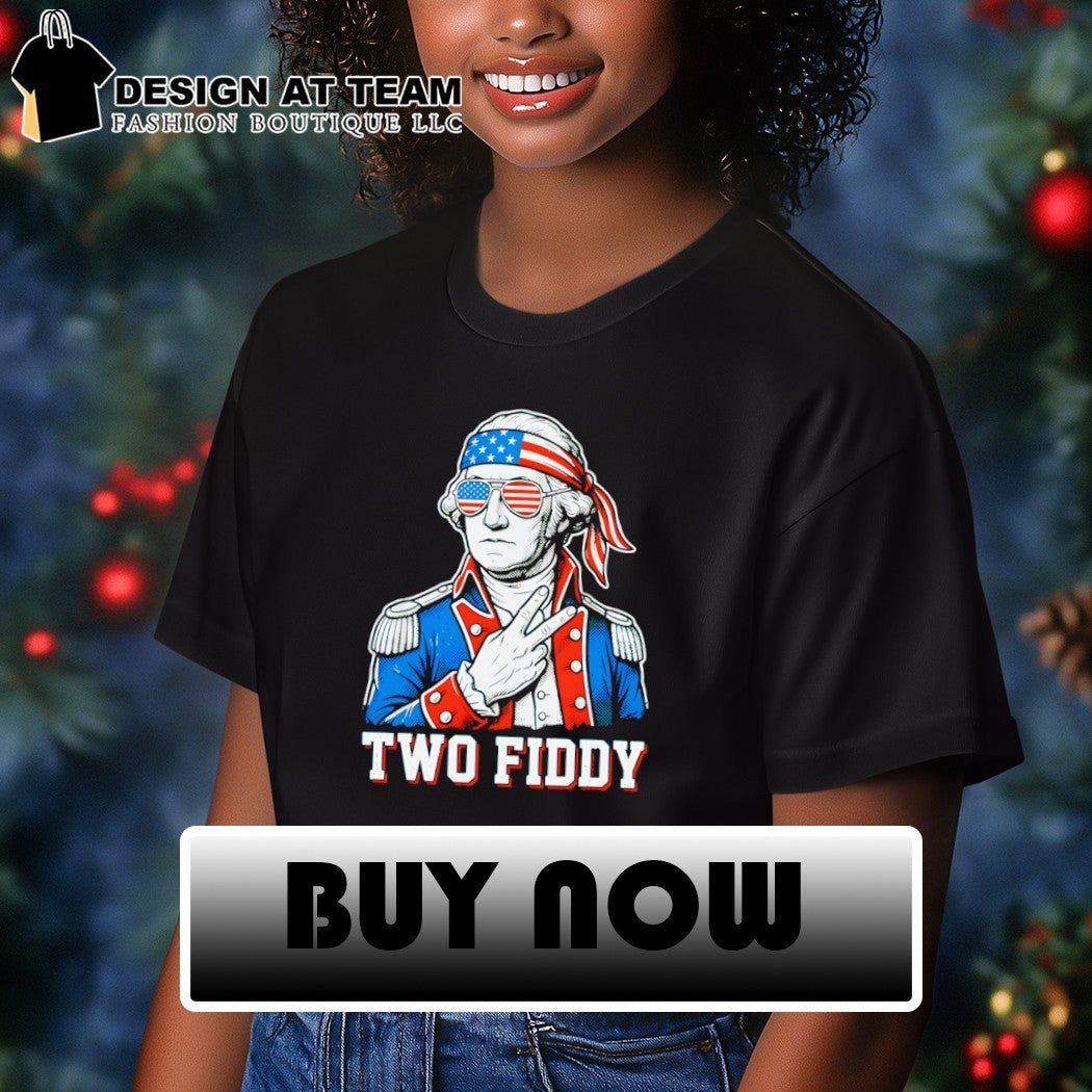 George Washington flag bandana sunglasses patriotic Two Fiddy shirt