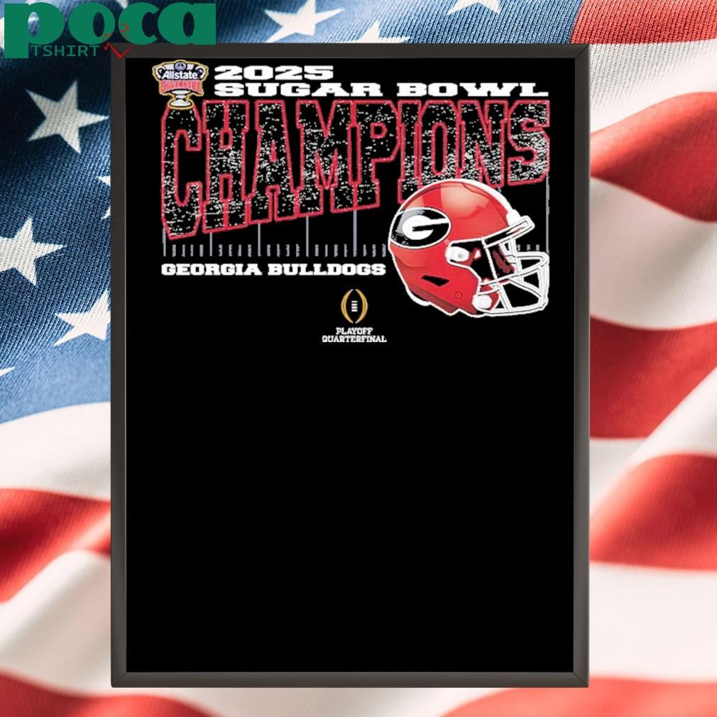 Georgia Bulldogs 2025 Sugar Bowl Champions College Football Playoff Quarterfinal Vintage Style With Helmet shirt