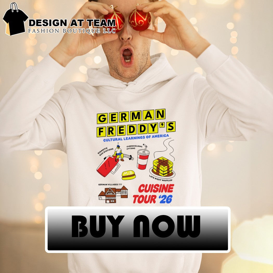 German Freddy’s Cultural Learnings of America Cuisine Tour ’26 Waffles Gas shirt