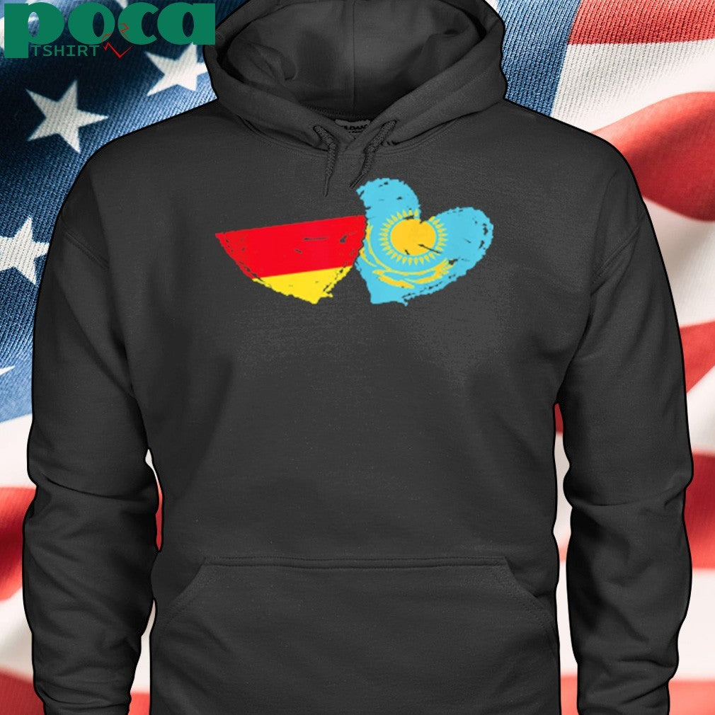 Germany Kazakhstan Flag Heart German Kazakh Friendship shirt