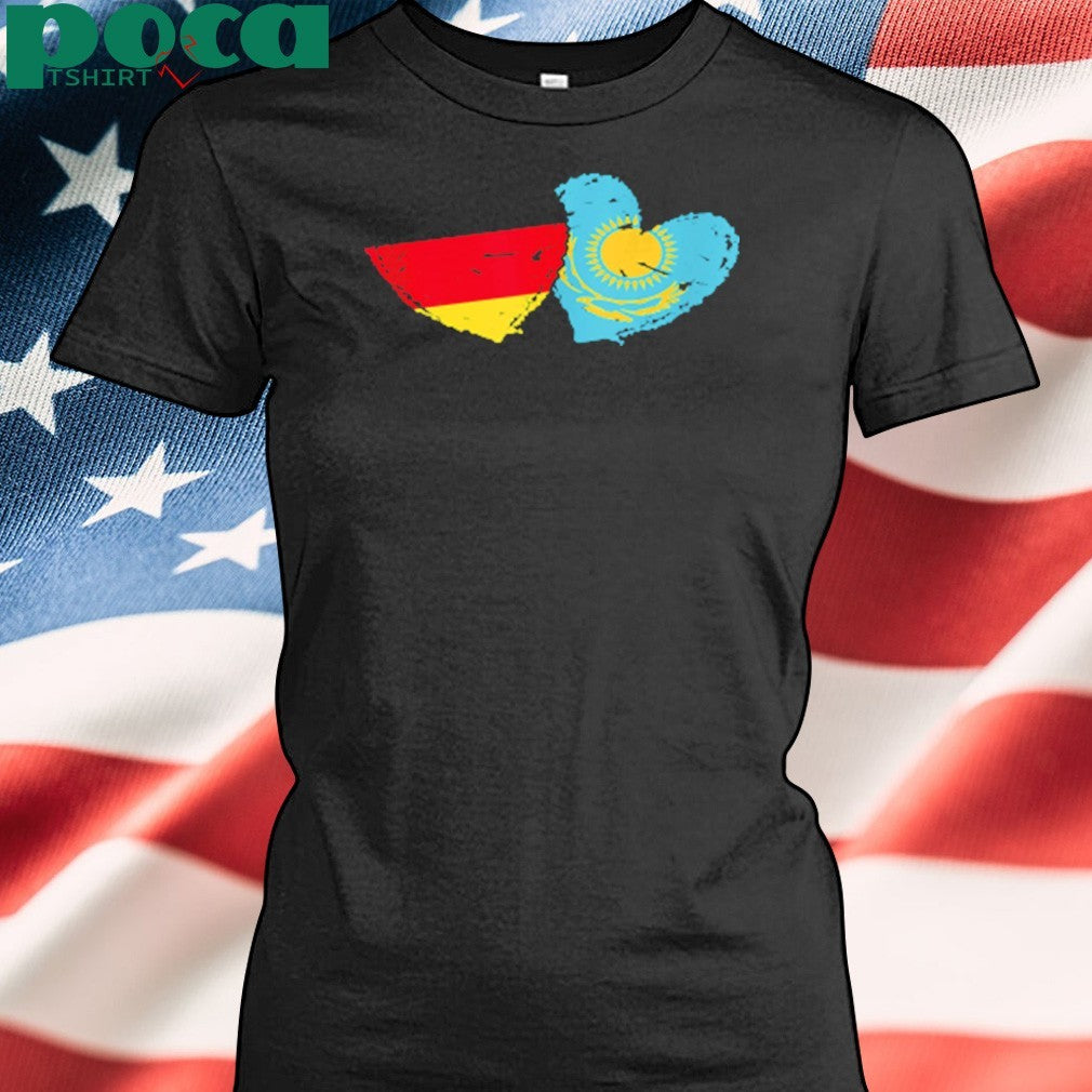 Germany Kazakhstan Flag Heart German Kazakh Friendship shirt