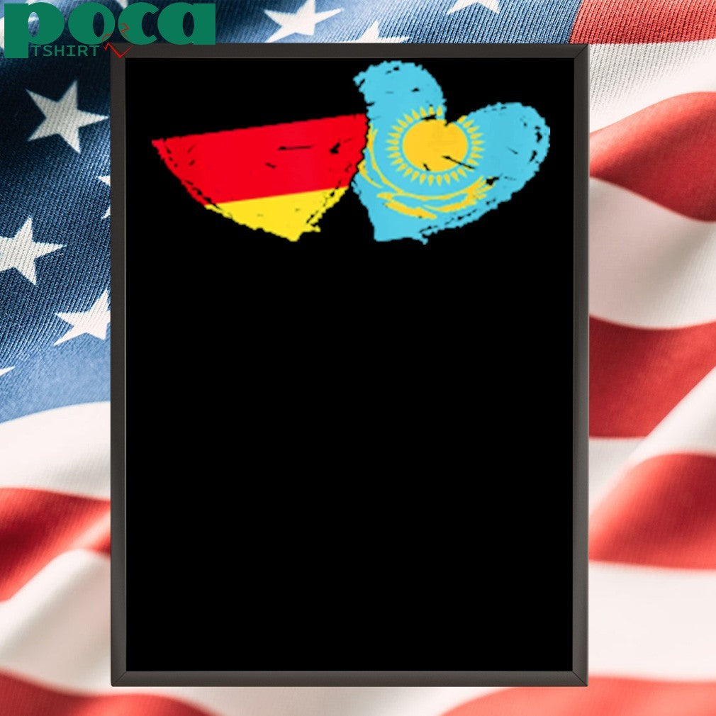 Germany Kazakhstan Flag Heart German Kazakh Friendship shirt