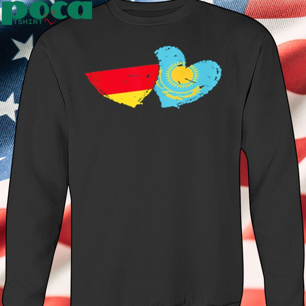 Germany Kazakhstan Flag Heart German Kazakh Friendship shirt