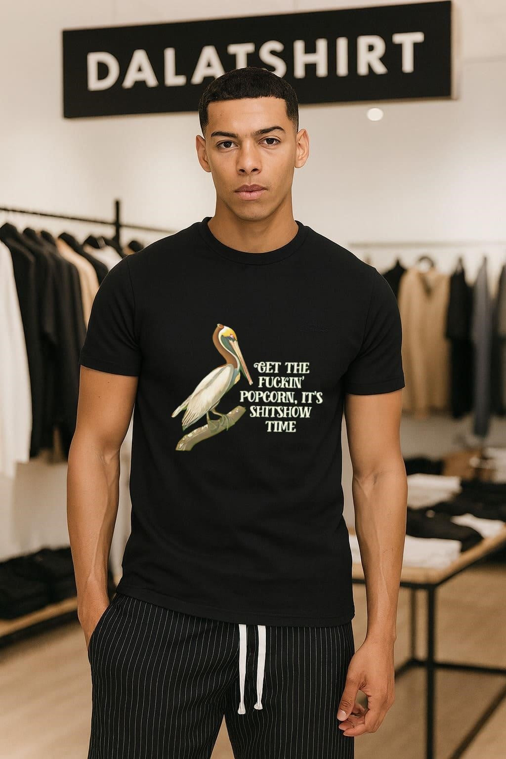 Get The Fuckin’ Popcorn It’s Shitshow Time Pelican Bird shirt