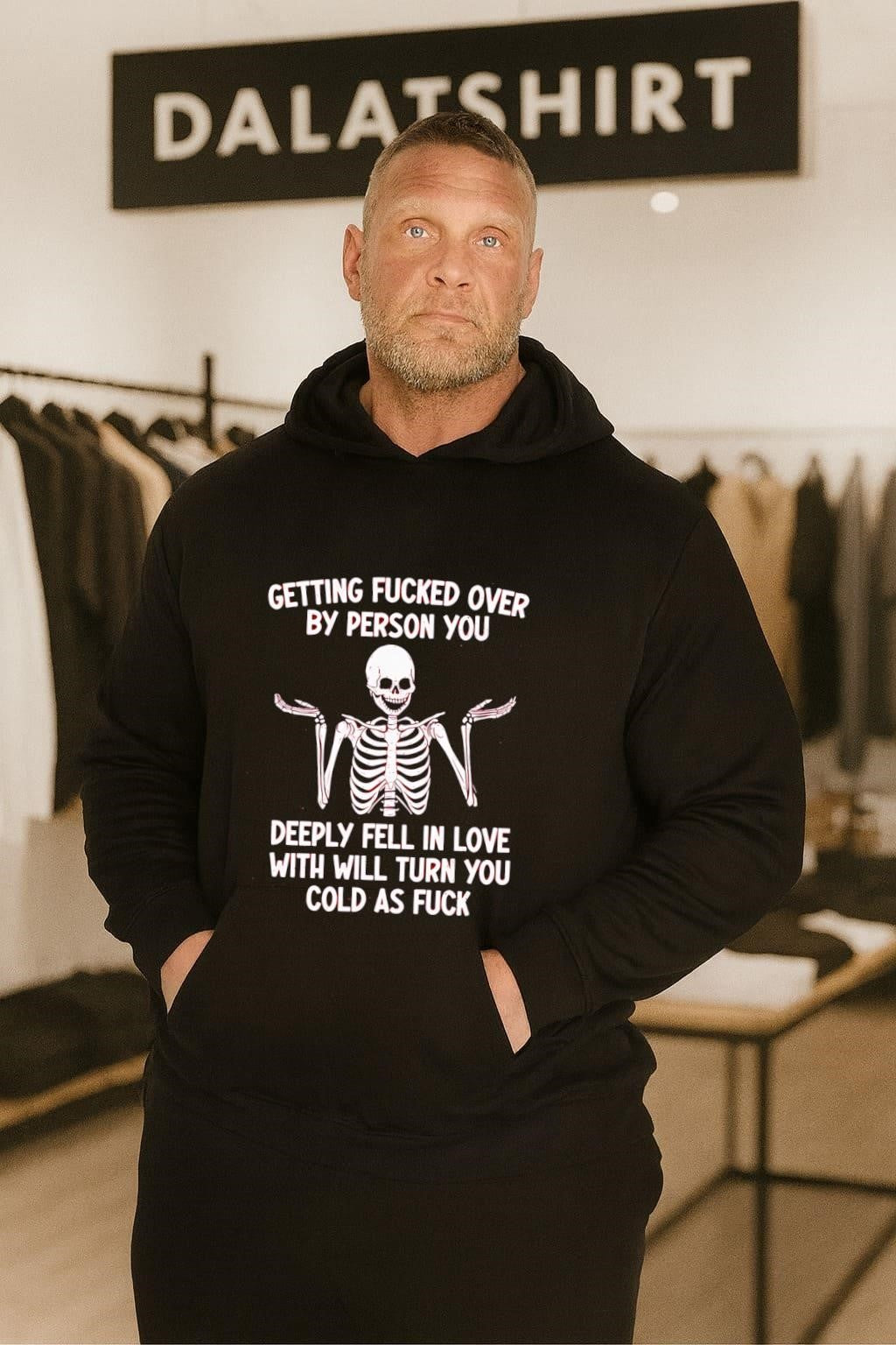 Getting Fucked Over By Person You Deeply Fell In Love With Will Turn You Cold As Fuck Skeleton Shrug shirt