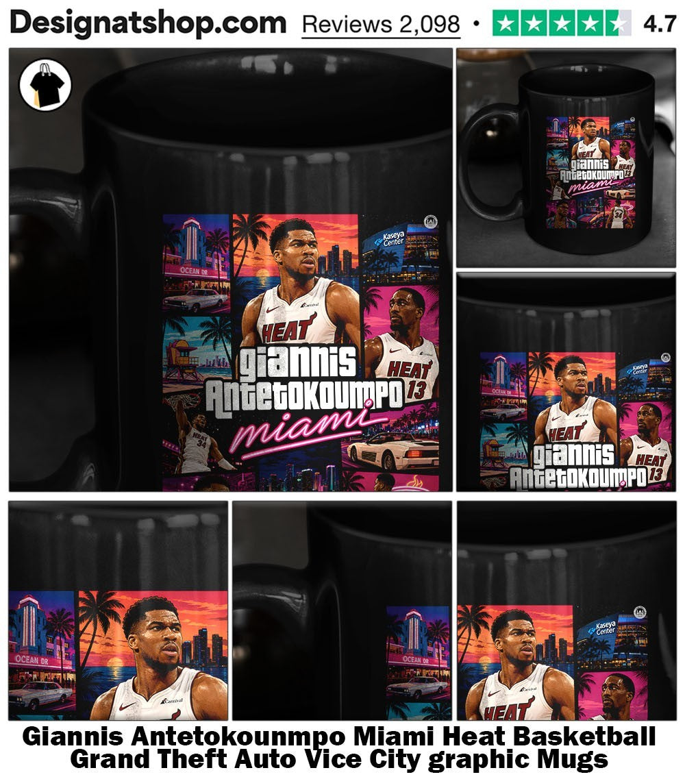 Giannis Antetokounmpo Miami Heat Basketball Grand Theft Auto Vice City graphic shirt