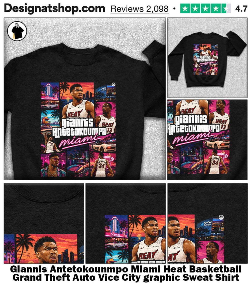 Giannis Antetokounmpo Miami Heat Basketball Grand Theft Auto Vice City graphic shirt