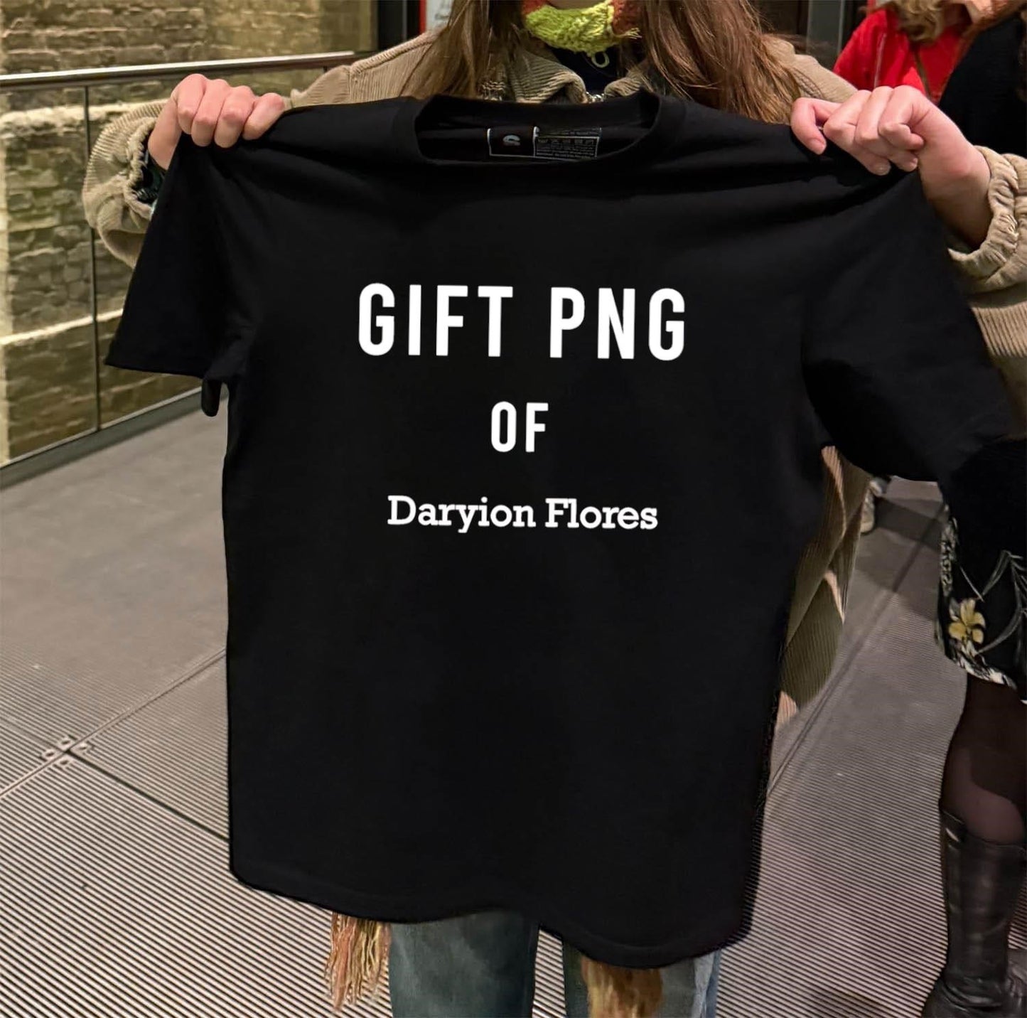 Gift PNG Of Daryion Flores shirt