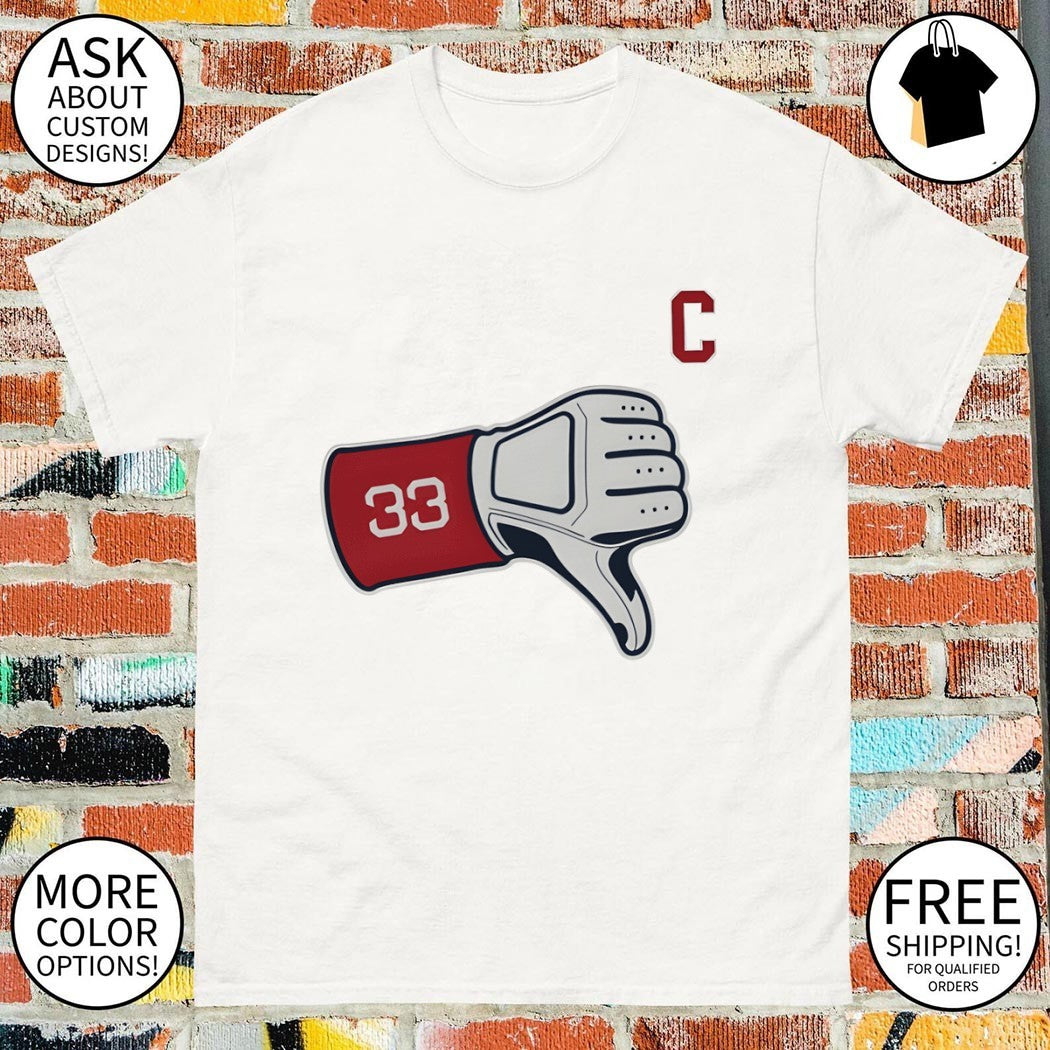 Glove Thumbs Down Hunter Gaddis 33 Cleveland Guardians Baseball MLB 2026 shirt
