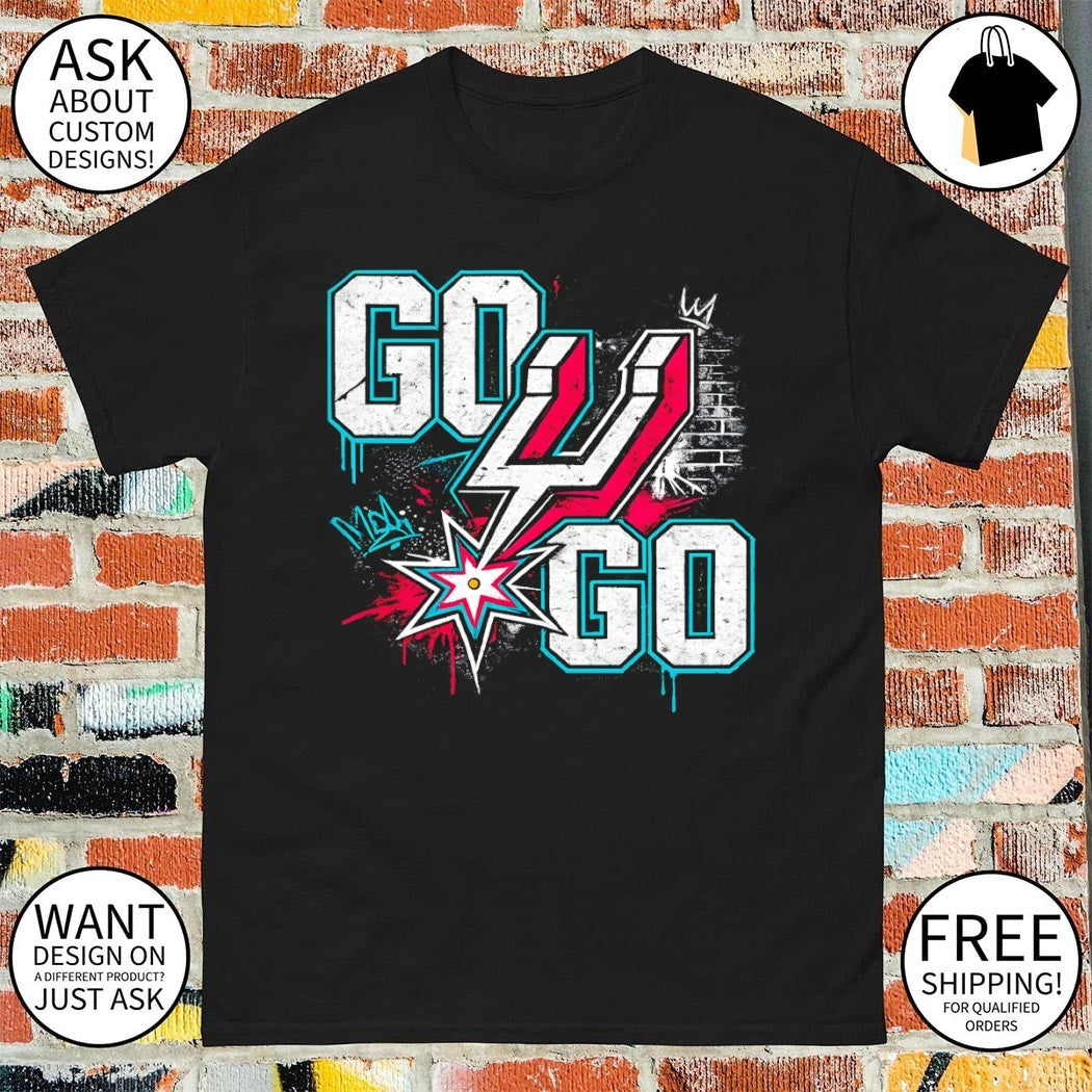 Go Spurs Go San Antonio Spurs Basketball Game Day 2026 graffiti shirt