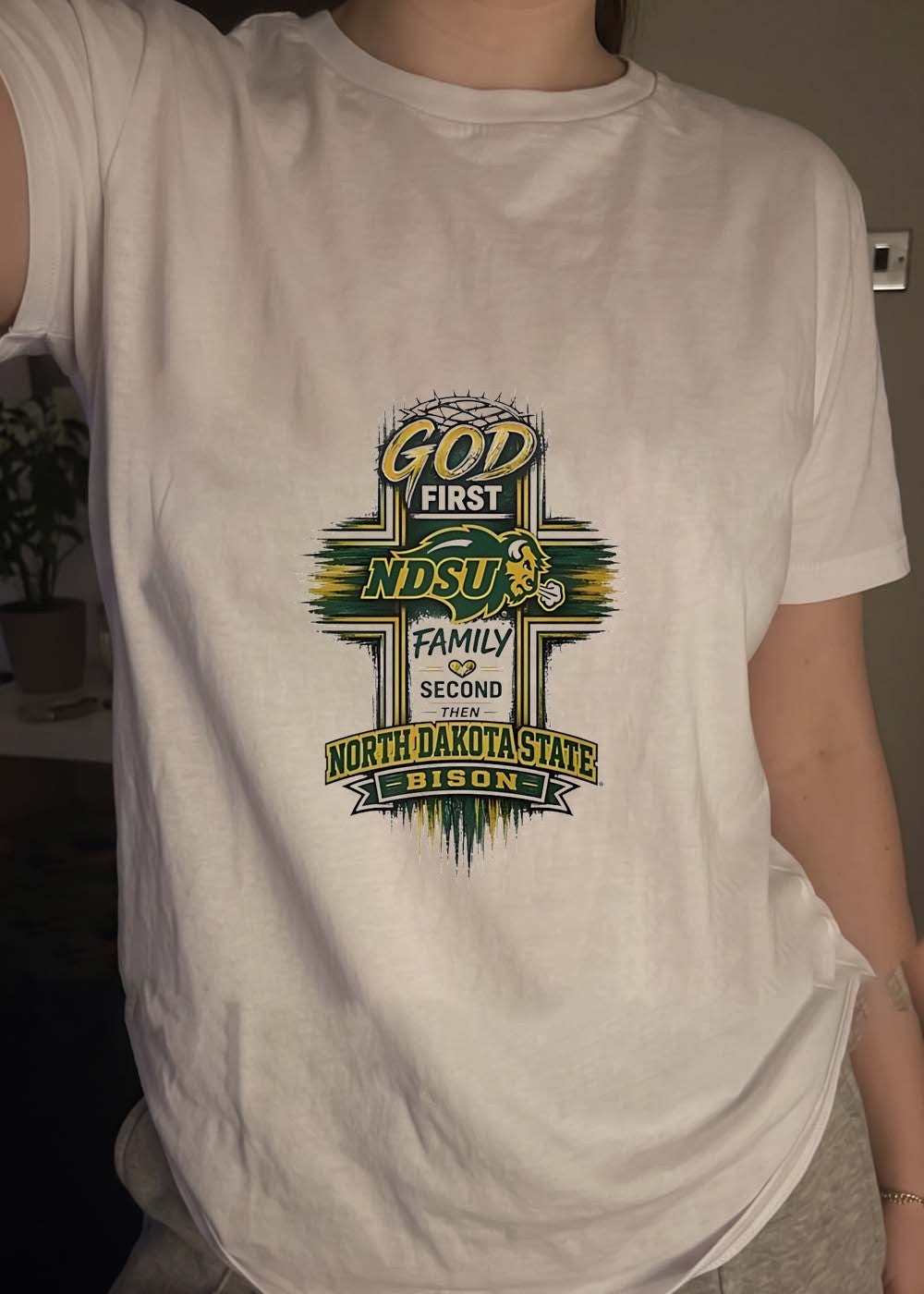 God First Family Second North Dakota State Bison NDSU T-Shirt