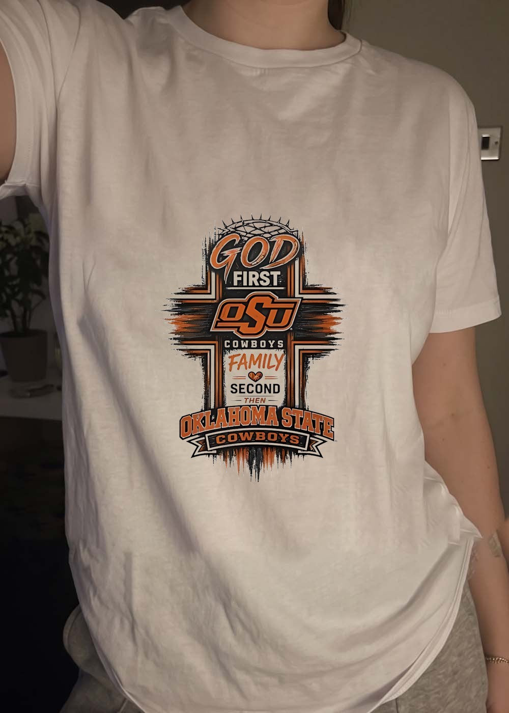 God First Family Second Oklahoma State Cowboys OSU T-Shirt