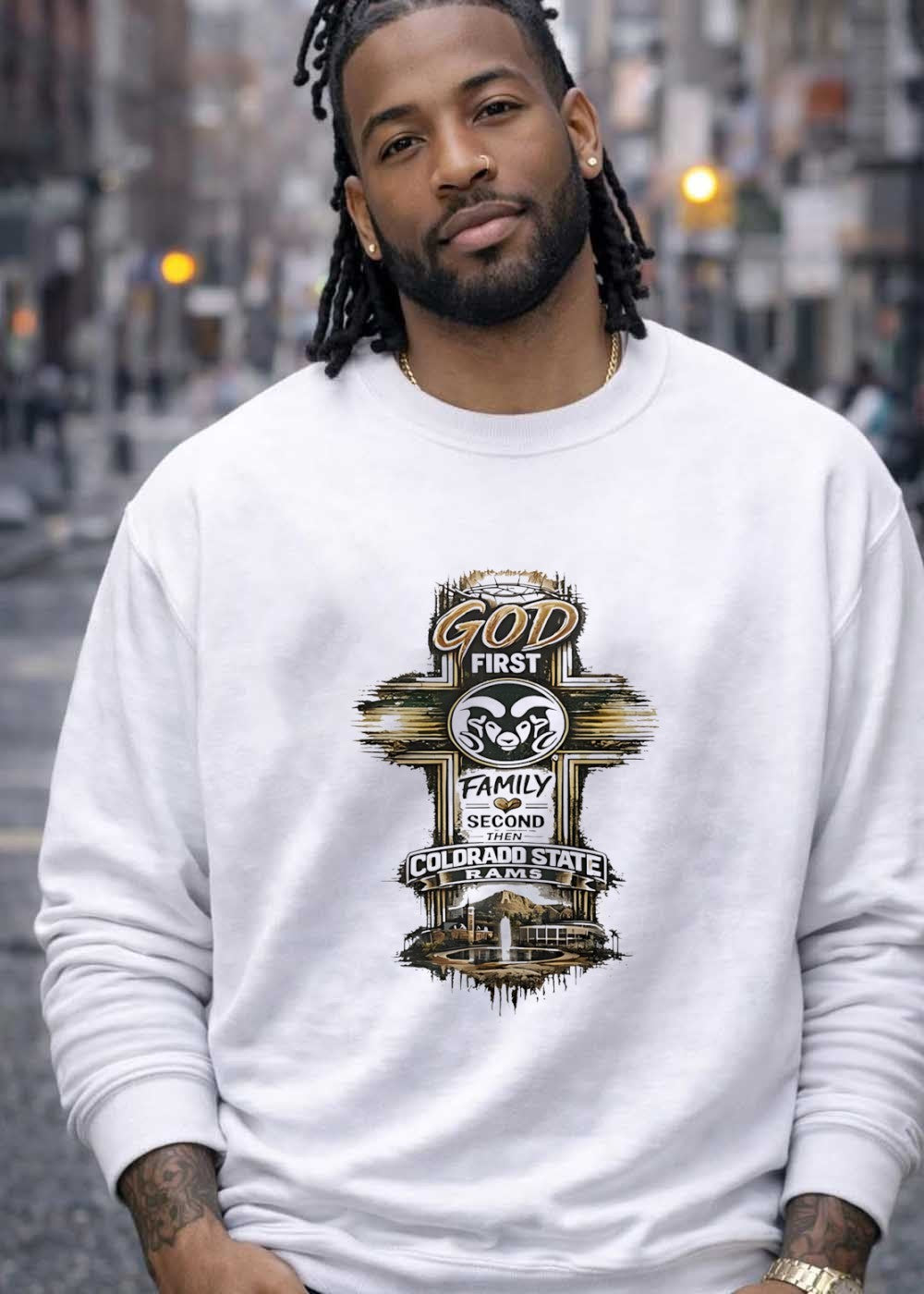 God First Family Second Then Colorado State Rams Graphic T-Shirt