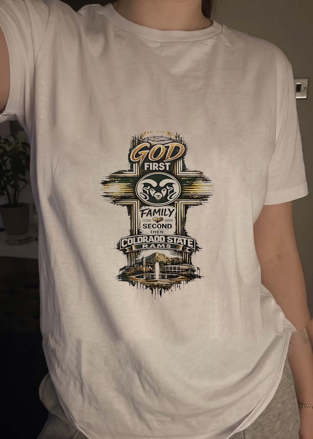 God First Family Second Then Colorado State Rams Graphic T-Shirt