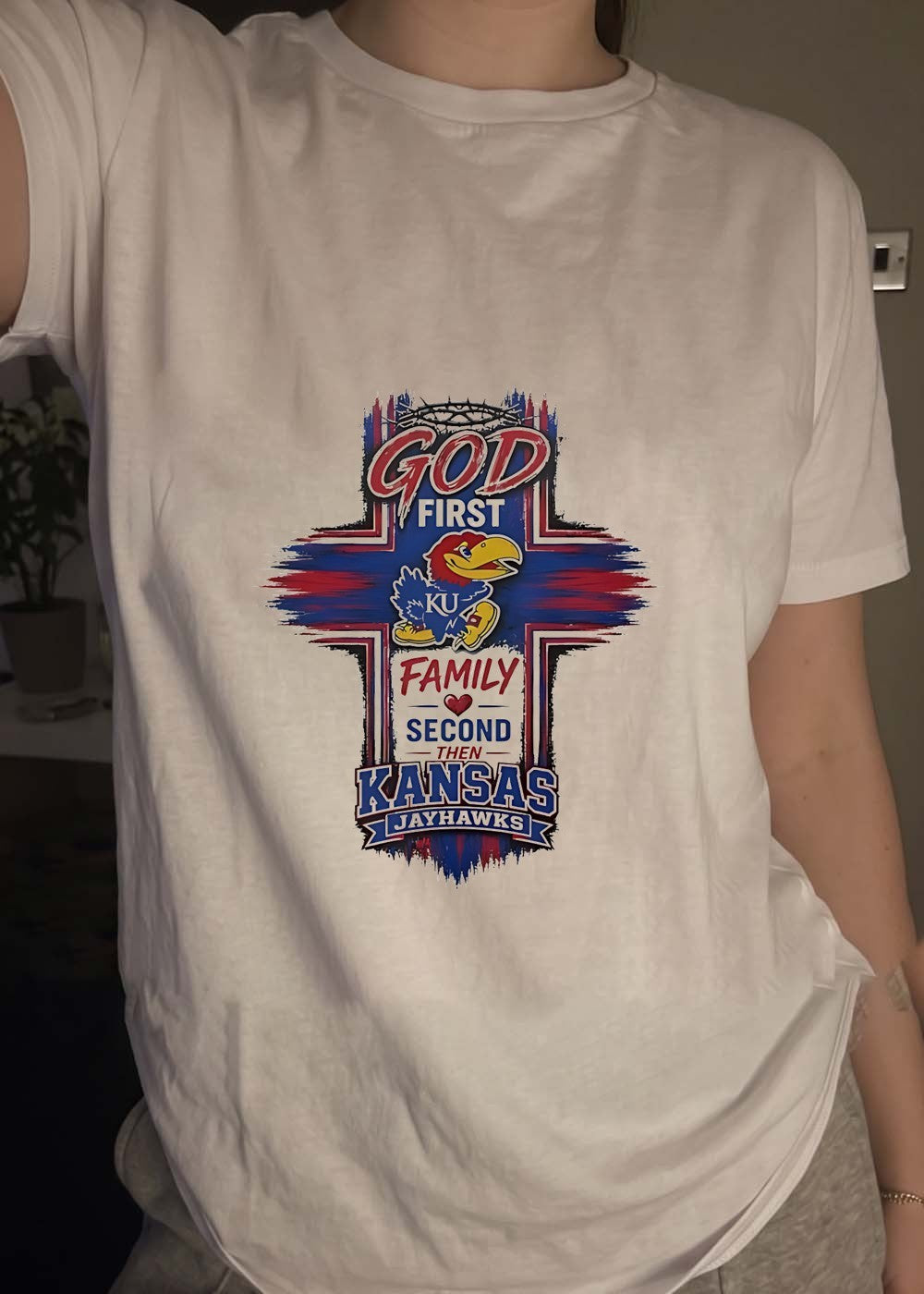 God First Family Second Then Kansas Jayhawks T-Shirt
