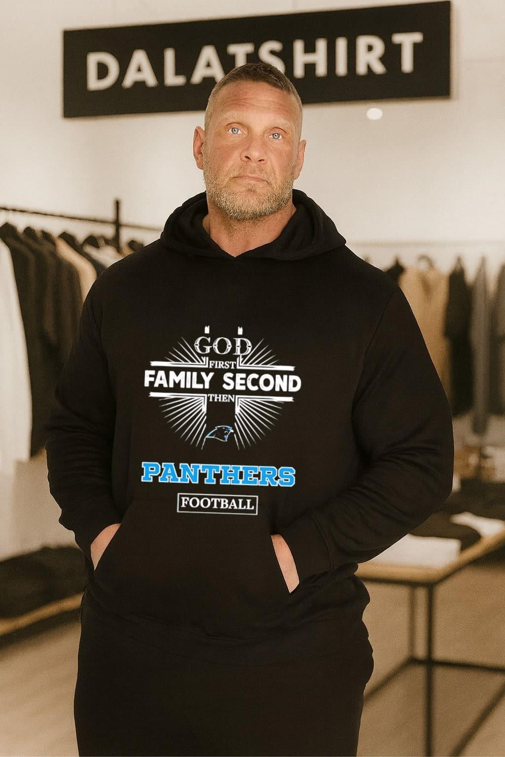 God First Family Second Then Panthers Football Sports Graphic shirt