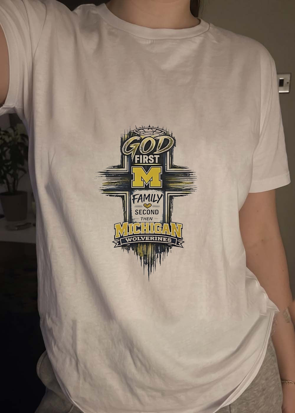 God First M Family Second Then Michigan Wolverines T-Shirt