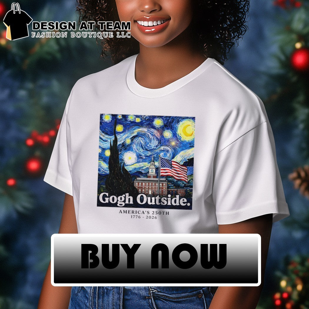 Gogh Outside Vincent van Gogh America 250th 1776 2026 Starry Night USA 4th of July shirt