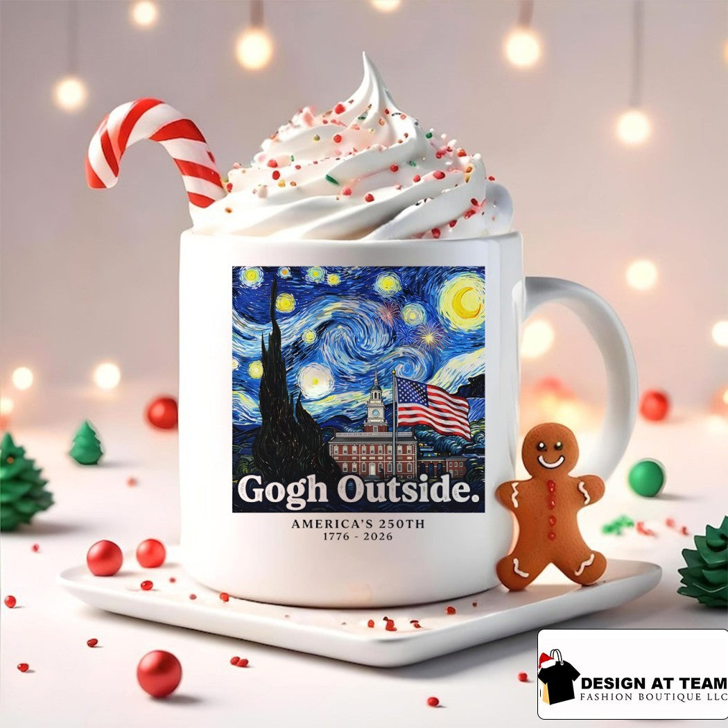 Gogh Outside Vincent van Gogh America 250th 1776 2026 Starry Night USA 4th of July shirt